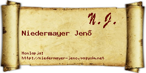 Niedermayer Jenő névjegykártya